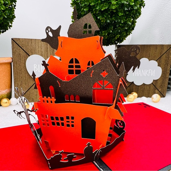 Haunted House Pop Up Card 3D Handmade - Picture 14 of 15